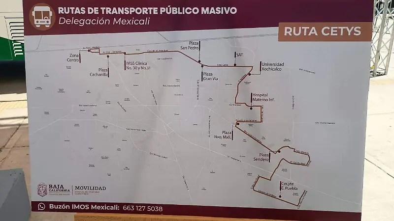 Ruta de Transporte público CETYS